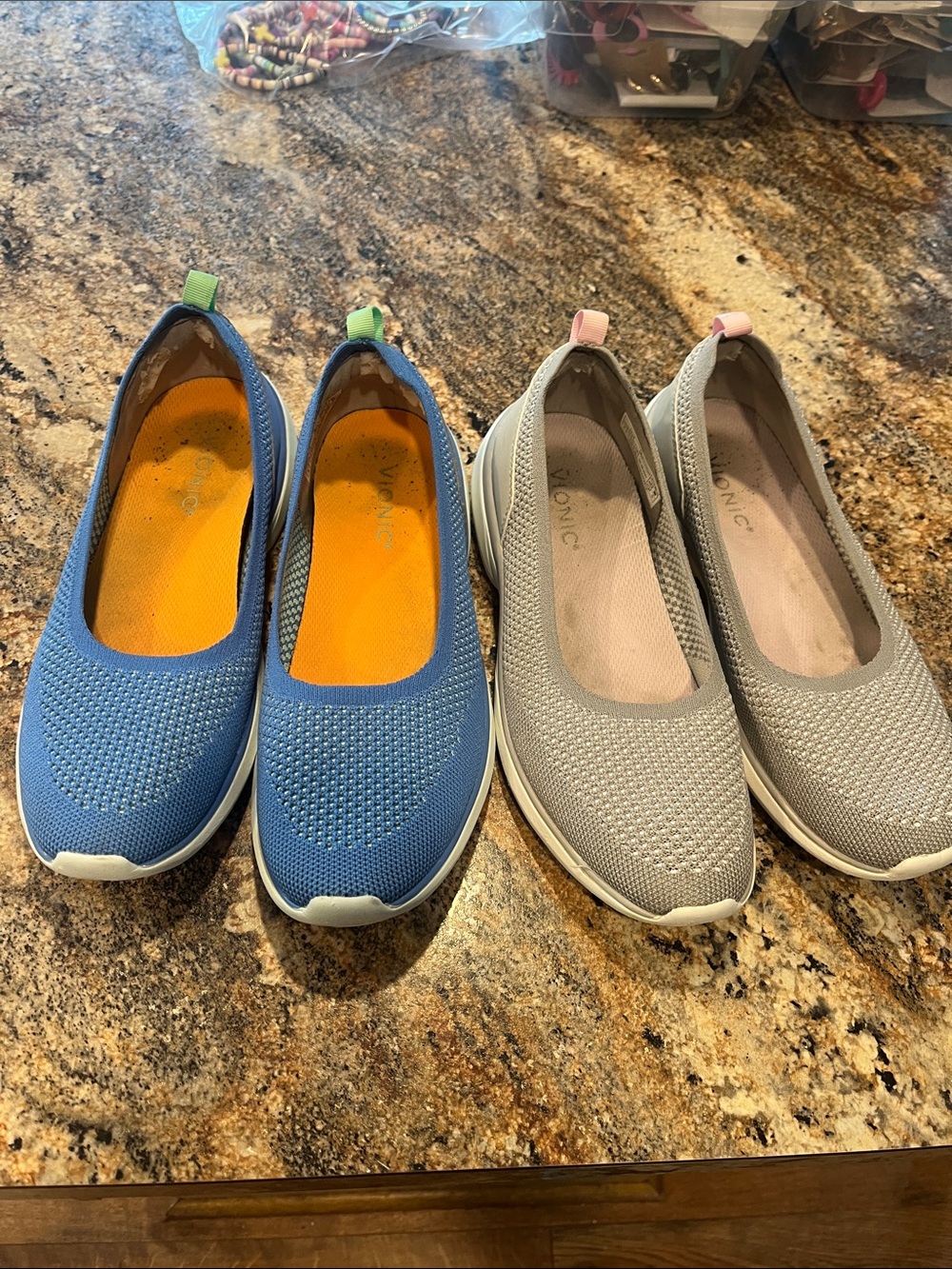 Vionic Slip-On Flats - Blue and Gray